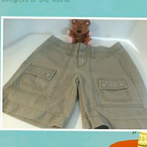 Gap Olive Snap Pocket Drawstring Shorts Size 0